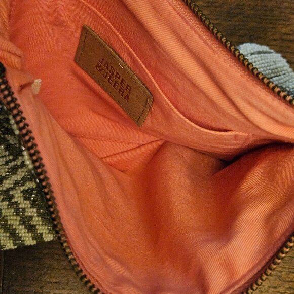 Jasper & Jeera Silver, White and Pink Beaded Bag - Picture 6 of 6